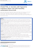 Cover page: Inhaled PGE1 in neonates with hypoxemic respiratory failure: two pilot feasibility randomized clinical trials