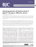 Cover page: Anti-programmed cell death protein-1/ligand-1 therapy in different cancers