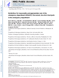 Cover page: Guidelines for reasonable and appropriate care in the emergency department (GRACE): Recurrent, low‐risk chest pain in the emergency department