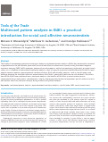 Cover page: Multivoxel pattern analysis in fMRI: A practical introduction for social and affective neuroscientists