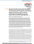 Cover page: Nuclear Parkin Activates the ERRα Transcriptional Program and Drives Widespread Changes in Gene Expression Following Hypoxia