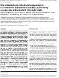 Cover page: Site-directed spin labeling measurements of nanometer distances in nucleic acids using a sequence-independent nitroxide probe