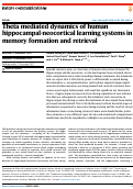 Cover page of Theta mediated dynamics of human hippocampal-neocortical learning systems in memory formation and retrieval.