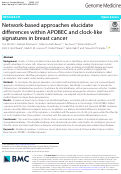 Cover page: Network-based approaches elucidate differences within APOBEC and clock-like signatures in breast cancer