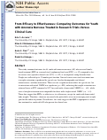 Cover page: From efficacy to effectiveness: comparing outcomes for youth with anorexia nervosa treated in research trials versus clinical care.