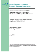 Cover page: Estimate of Technical Potential for
Minimum Efficiency Performance
Standards in 13 Major World Economies