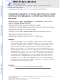 Cover page: Characterizing trajectories of anxiety, depression, and criminal offending in male adolescents over the 5 years following their first arrest.