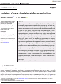 Cover page: Limitations of reanalysis data for wind power applications