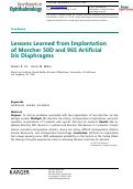 Cover page: Lessons Learned from Implantation of Morcher 50D and 96S Artificial Iris Diaphragms.
