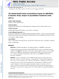 Cover page: The Mental Health Parity and Addiction Equity Act (MHPAEA) Evaluation Study: Impact on Quantitative Treatment Limits