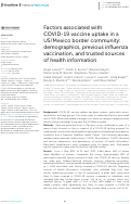 Cover page: Factors associated with COVID-19 vaccine uptake in a US/Mexico border community: demographics, previous influenza vaccination, and trusted sources of health information