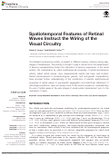 Cover page: Spatiotemporal Features of Retinal Waves Instruct the Wiring of the Visual Circuitry