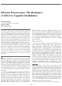 Cover page: Affective Perseverance: The Resistance of Affect to Cognitive Invalidation