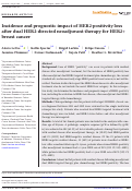 Cover page: Incidence and prognostic impact of HER2‐positivity loss after dual HER2‐directed neoadjuvant therapy for HER2+ breast cancer