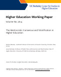 Cover page of Thye Meritocratic Consensus and Stratification in Higher Education