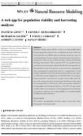 Cover page: A Numerus Population Viability and Harvesting Analyses Web App