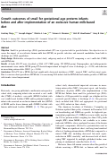 Cover page: Growth outcomes of small for gestational age preterm infants before and after implementation of an exclusive human milk-based diet