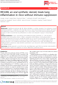 Cover page: HE3286, an oral synthetic steroid, treats lung inflammation in mice without immune suppression