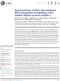Cover page: Structural basis of HIV-1 Vpu-mediated BST2 antagonism via hijacking of the clathrin adaptor protein complex 1