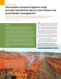 Cover page: Paso Robles vineyard irrigation study provides benchmark data to assist future area groundwater management