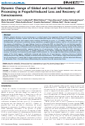 Cover page: Dynamic Change of Global and Local Information Processing in Propofol-Induced Loss and Recovery of Consciousness