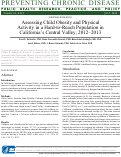 Cover page: Assessing Child Obesity and Physical Activity in a Hard-to-Reach Population in California’s Central Valley, 2012–2013