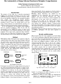 Cover page: The Automaticity of Image Schema Function in Metaphor Comprehension