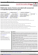 Cover page: Multicenter study of factors associated with nonsurvival in hospitalized periparturient goats.