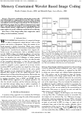 Cover page: Memory constrained wavelet based image coding