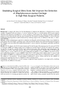 Cover page: Swabbing Surgical Sites Does Not Improve the Detection of Staphylococcus aureus Carriage in High-Risk Surgical Patients.