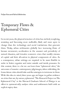 Cover page: Temporary Flows &amp; Ephemeral Cities