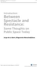 Cover page: Introduction: Between Spectacle and Resistance Some Thoughts on Public Space Today