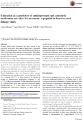 Cover page: Education as a predictor of antidepressant and anxiolytic medication use after bereavement: a population-based record linkage study