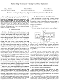 Cover page: Pulse Ring Oscillator Tuning via Pulse Dynamics