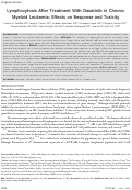 Cover page: Lymphocytosis after treatment with dasatinib in chronic myeloid leukemia: Effects on response and toxicity