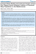Cover page: Ecological Niche Models and Coalescent Analysis of Gene Flow Support Recent Allopatric Isolation of Parasitoid Wasp Populations in the Mediterranean