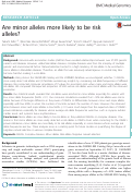 Cover page: Are minor alleles more likely to be risk alleles?