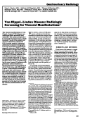 Cover page: Von Hippel-Lindau disease: radiologic screening for visceral manifestations.