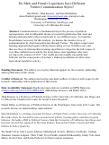 Cover page: Do Male and Female Legislators Have Different Twitter Communication Styles?