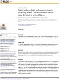 Cover page: Rates and predictors of recurrent work disability due to common mental health disorders in the United States