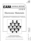 Cover page: Center for Advanced Materials, Annual Report, 1989, Electronic Materials