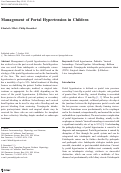 Cover page: Management of Portal Hypertension in Children