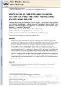 Cover page: Identification of patient subgroups and risk factors for persistent breast pain following breast cancer surgery.