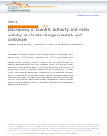 Cover page: Discrepancy in scientific authority and media visibility of climate change scientists and contrarians.