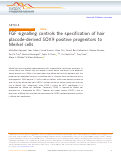 Cover page: FGF signalling controls the specification of hair placode-derived SOX9 positive progenitors to Merkel cells