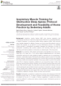 Cover page: Inspiratory Muscle Training for Obstructive Sleep Apnea: Protocol Development and Feasibility of Home Practice by Sedentary Adults