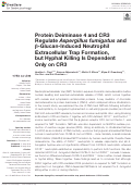 Cover page: Protein Deiminase 4 and CR3 Regulate Aspergillus fumigatus and β-Glucan-Induced Neutrophil Extracellular Trap Formation, but Hyphal Killing Is Dependent Only on CR3