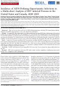 Cover page: Incidence of AIDS-Defining Opportunistic Infections in a Multicohort Analysis of HIV-infected Persons in the United States and Canada, 2000–2010