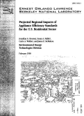 Cover page: Projected Regional Impacts of Appliance Efficiency Standards for the U.S. Residential Sector