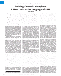 Cover page: Evolving genomic metaphors: a new look at the language of DNA.